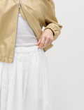 Pure Cotton Pleated Maxi Skirt