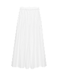 Pure Cotton Pleated Maxi Skirt