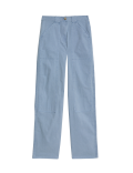 Cotton Rich Relaxed Straight Trousers