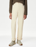Cotton Rich Relaxed Straight Trousers