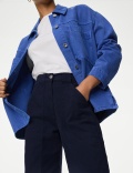 Cotton Rich Relaxed Straight Trousers