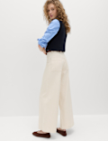 Pintuck Wide Leg Ankle Grazer Jeans