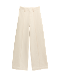 Pintuck Wide Leg Ankle Grazer Jeans