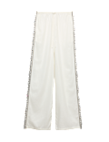Linen Rich Side Detail Wide Leg Trousers