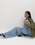 Lyocell Blend Pull On Wide Leg Trousers