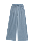Lyocell Blend Pull On Wide Leg Trousers