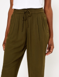 Soft Drawstring Tapered Trousers