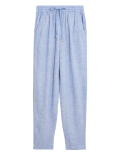Linen Tapered Ankle Grazer Trousers