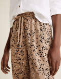 Flax Linen Mix Printed Regular Fit Trouser