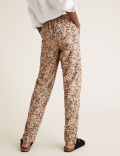 Flax Linen Mix Printed Regular Fit Trouser