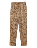 Flax Linen Mix Printed Regular Fit Trouser