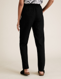 Linen Rich Tapered Ankle Grazer Trousers