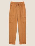 Linen Tencel Cargo Tapered Trouser