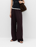 Lyocell Rich Elasticated Waist Wide Leg Trousers