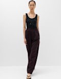 Lyocell Rich Elasticated Waist Wide Leg Trousers