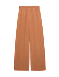 Lyocell Rich Elasticated Waist Wide Leg Trousers