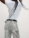 High Waisted Animal Straight Leg Jeans