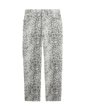 High Waisted Animal Straight Leg Jeans