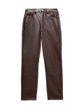Faux Leather Straight Leg Trousers