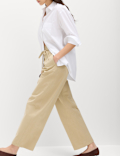 Pure Cotton Barrel Leg Trousers