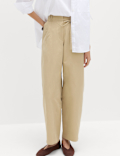 Pure Cotton Barrel Leg Trousers