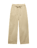 Pure Cotton Barrel Leg Trousers