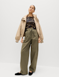 Pure Cotton Barrel Leg Trousers