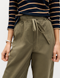 Pure Cotton Barrel Leg Trousers