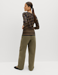 Pure Cotton Barrel Leg Trousers