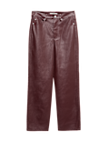 Faux Leather Straight Leg Trousers