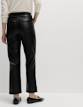 Faux Leather Straight Leg Trousers