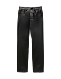 Faux Leather Straight Leg Trousers