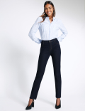 Mid Rise Straight Leg Jeans
