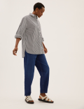 Elasticated High Waisted Balloon Leg Jeans
