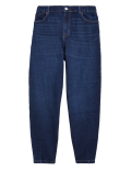 Elasticated High Waisted Balloon Leg Jeans