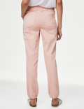 Cotton Blend Slim Fit Ankle Grazer Joggers