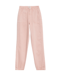Cotton Blend Slim Fit Ankle Grazer Joggers