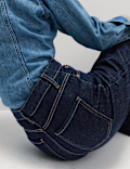 Mid Rise Dart Detail Barrel Jeans
