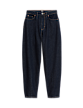 Mid Rise Dart Detail Barrel Jeans