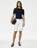 Cotton Rich High Waisted Chino Shorts