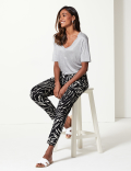 Animal Print Jersey Tapered Trousers