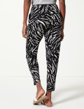 Animal Print Jersey Tapered Trousers