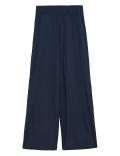Jersey Wide Leg Cropped Trousers