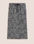 Linen Blend Midi Skirt