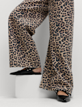 Animal Print Wide Leg Jeans