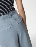 Lyocell™ Blend Pleated Wide Leg Trouser