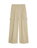 Cotton Rich Cargo High Waisted Trousers