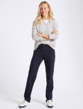 Cotton Straight Leg Ankle Grazer Joggers