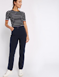 Cotton Rich Stretch Straight Leg Trousers
