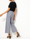 Pure Cotton Checked Cropped Culottes